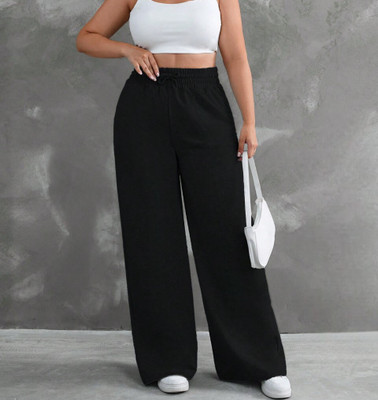 Dockstreet Solid Women Black Track Pants