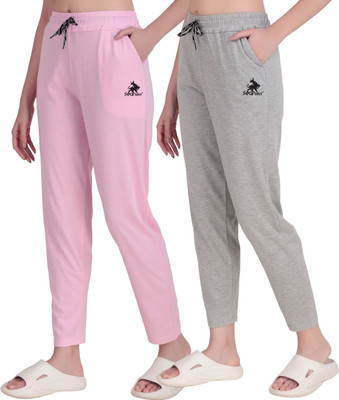 SEAPRINT Solid Women Pink, Grey Track Pants
