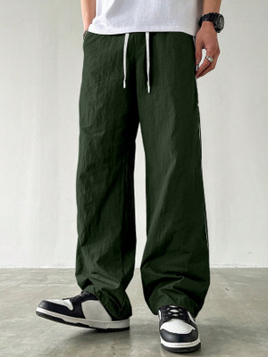 Rajovati Solid Men Dark Green Track Pants