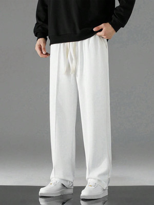 KONMODA Solid Men White Track Pants