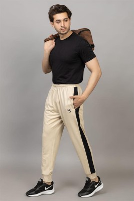 HouseOfCommon Self Design Men Beige Track Pants