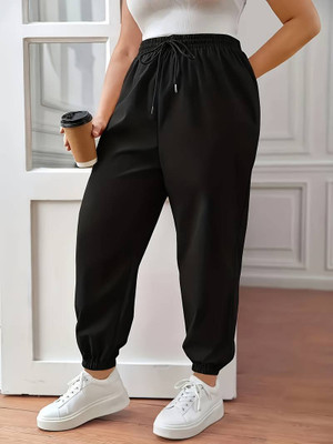Dockstreet Solid Women Black Track Pants