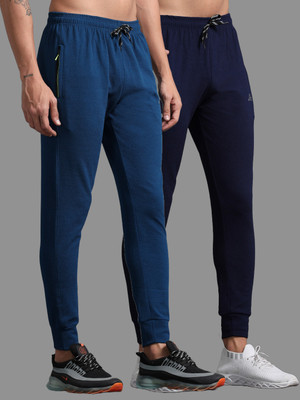 JILZ Solid Men Blue, Dark Blue Track Pants