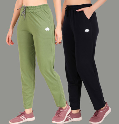 GAA Solid Women Light Green, Dark Blue Track Pants