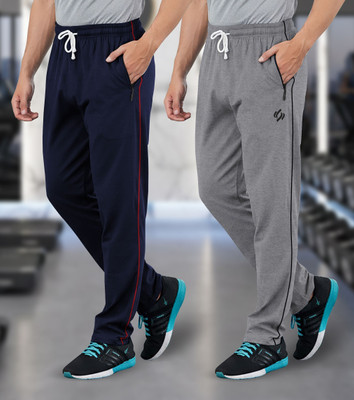 FEEL TRACK Solid Men Dark Blue, Grey Track Pants