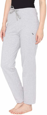 VAMI Solid Women Grey Track Pants