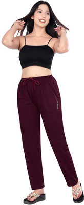 DIGIVEENAL Solid Women Maroon Track Pants