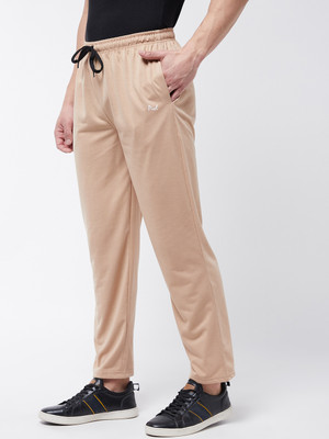 Pivl Solid Men Beige Track Pants
