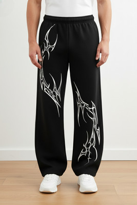 tedwoods Graphic Print Men & Women Black Track Pants