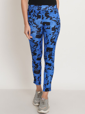 9 impression Printed Women Blue Track Pants