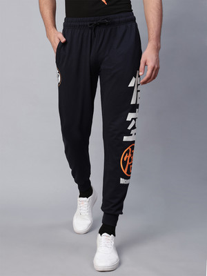 Free Authority Graphic Print Men Blue Track Pants