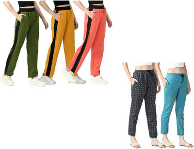 IndiWeaves Striped Women Multicolor Track Pants