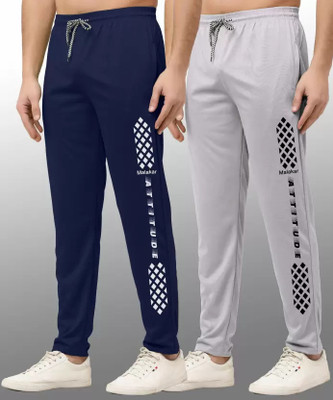 MSREALSON Printed Men Dark Blue, Grey Track Pants