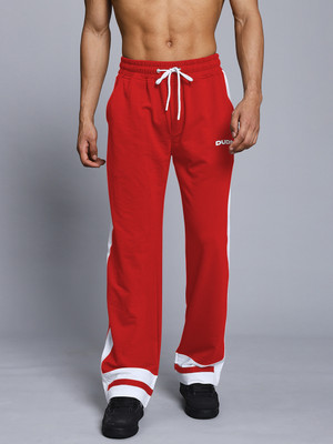 WEARDUDS Striped Men Red Track Pants