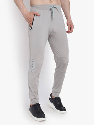 John Ally Solid, Embellished, Self Design Men Grey Track Pants