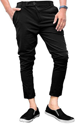 COMBRAIDED Regular Fit Men Black Trousers