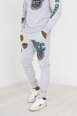 Brave Soul Printed Men Grey Track Pants