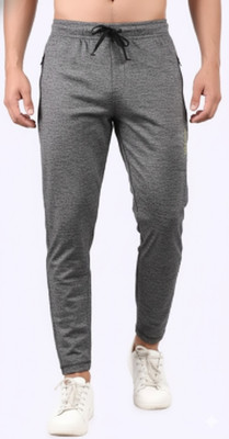 24 Street Solid Men Grey Track Pants