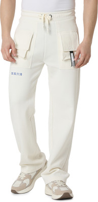 Spykar Self Design Men Beige Track Pants