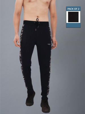 Force NXT Solid Men Black Track Pants