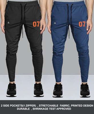 AVOLT Printed Men Black, Blue Track Pants