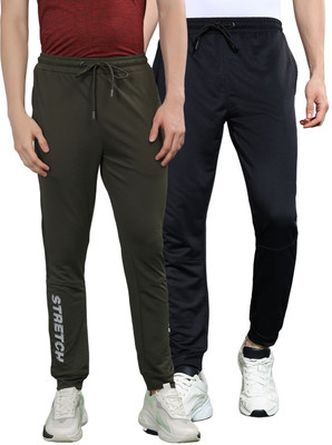 Force NXT Solid Men Olive, Black Track Pants