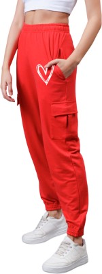 Tabadtod Graphic Print Women Red Track Pants