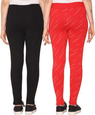 Weboasis Printed Women Black, Red Track Pants