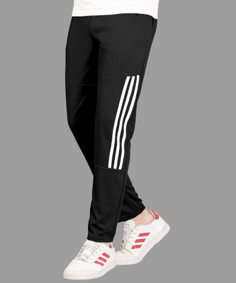 Cronix Striped Men Black Track Pants