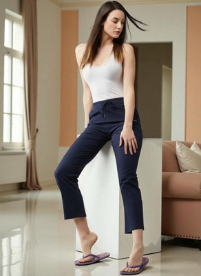 Moshe Solid Women Blue Track Pants