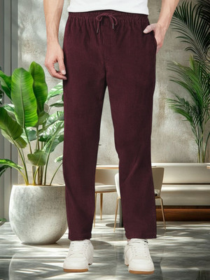 HouseOfCommon Solid Men Purple Track Pants