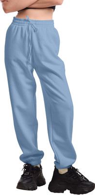 Femmora Solid Women Blue Track Pants