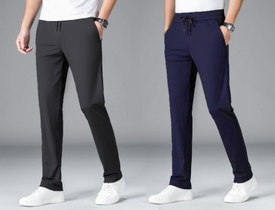 Seris Choice Solid Men Black, Blue Track Pants