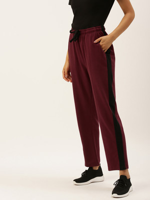 ARISE Self Design Women Maroon Track Pants