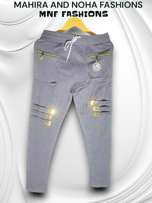 MNF FASHIONS Self Design Men Grey Track Pants
