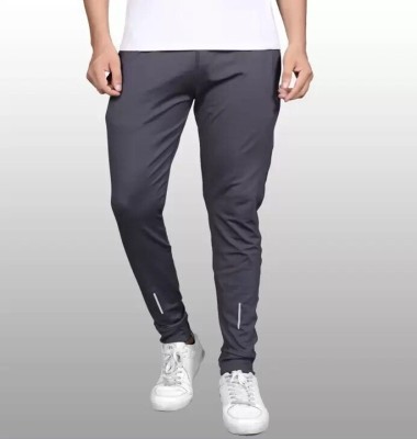 Duooble Solid Men Grey Track Pants