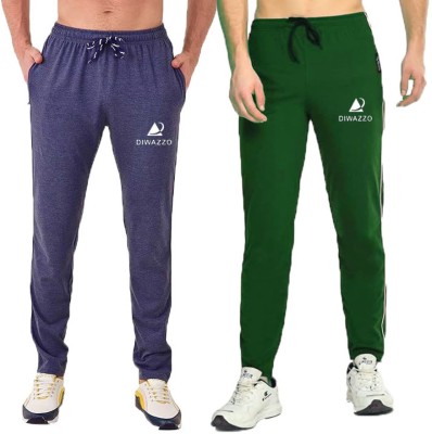 Diwazzo Printed Men Blue, Dark Green Track Pants