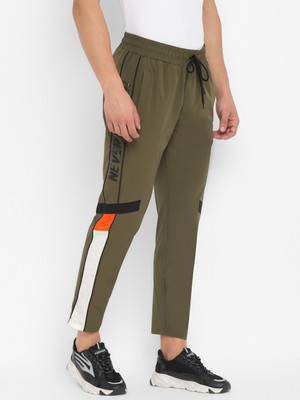 Alan Jones Colorblock Men Olive Track Pants