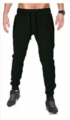 SMAKAT Checkered Men Dark Green Track Pants