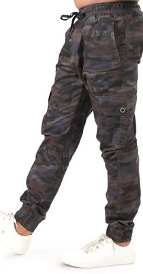 24 Street Printed Men Blue Track Pants