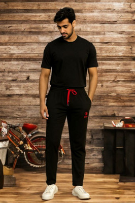 NEWLIFEFASHIONE Solid Men Black Track Pants