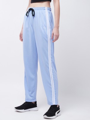 Pivl Striped Women Light Blue Track Pants