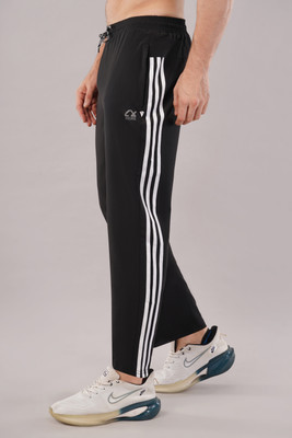 DIAMOND RUBY Striped Men Black Track Pants