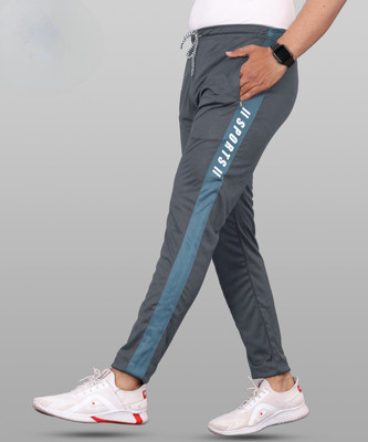 Cronix Striped Men Grey Track Pants
