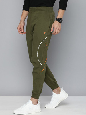 HRX by Hrithik Roshan Printed Men Olive Track Pants