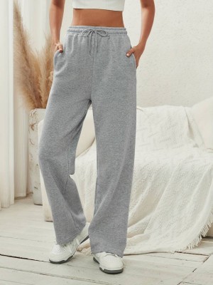 Dockstreet Solid Women Grey Track Pants