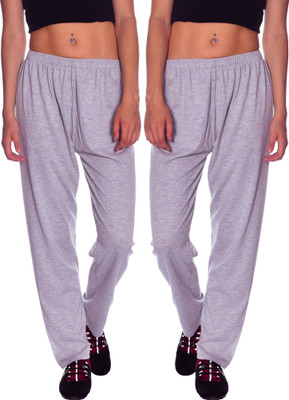 Weboasis Solid Women Grey Track Pants