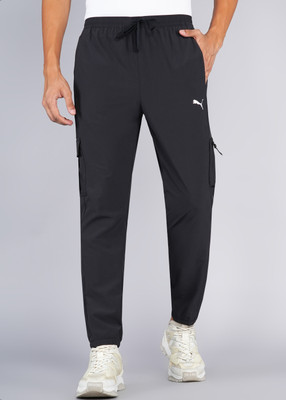 PUMA Solid Men Black Track Pants
