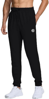 O3e Solid Men Black Track Pants