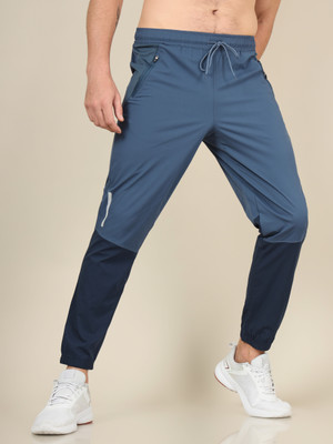 TECHNOSPORT Colorblock Men Blue Track Pants